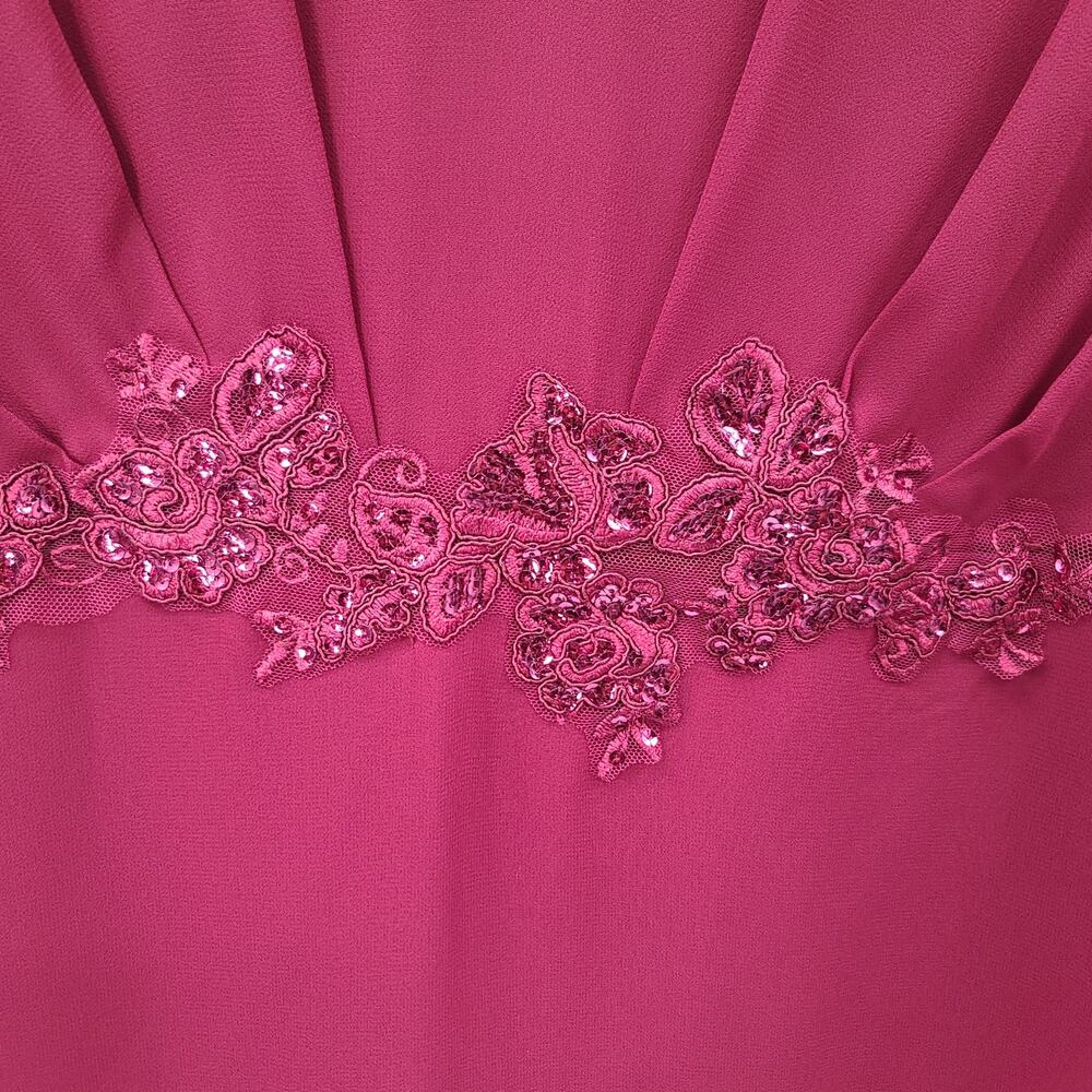 Ever Pretty Applique Chiffon formal Burgundy Dress Size 18 wedding MOTB Party - Picture 4 of 15